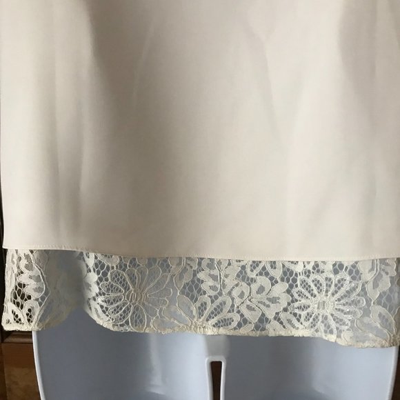 Tommy Hilfiger Ivory Sleeveless Tunic w/Lace Hem Small - Picture 11 of 12